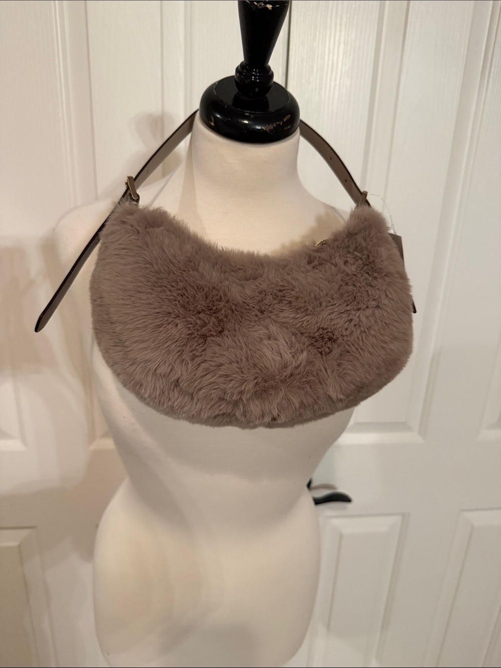 Kate spade Faux Fur Shoulder Bag in Taupe - Soft Plush Women’s Bag